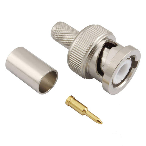 (Pack of 10) BNC Male Q9 Plug Crimp for RG8X RG-8X LMR240 Cable Straight RF Coaxial Adapter Connector