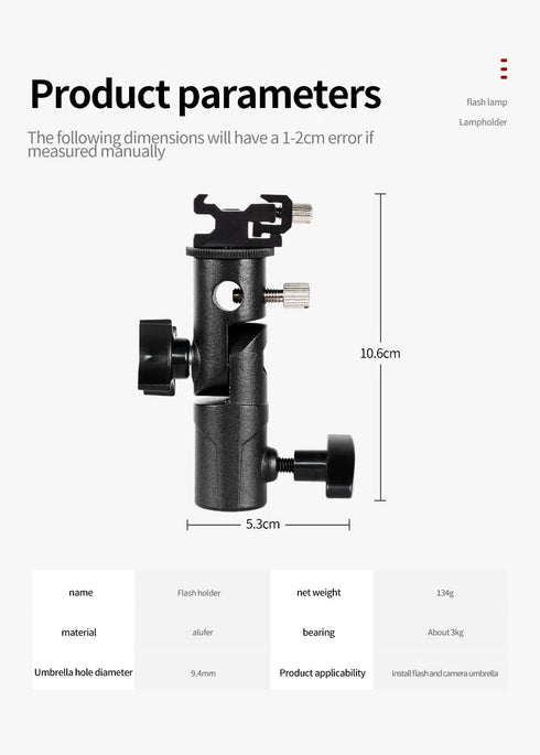 SLOW DOLPHIN Camera Flash Speedlite Mount Swivel Light Stand with Umbrella Bracket Holder (2 PCS)
