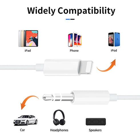 (Apple MFi Certified) iPhone AUX Cord for iPhone,Lightning to 1/8 Inch Audio Cable,3.3ft, Headphone Jack Adapter Male Aux Stereo Audio Cable Compatible for iPhone 14/13/12/11/XR/X/8/7 (White)