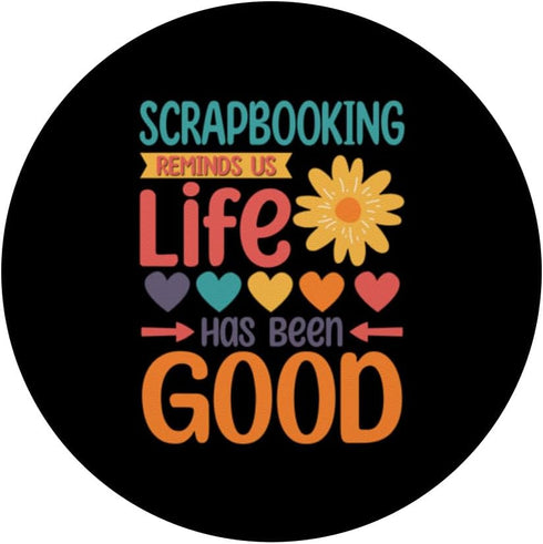 Retro Scrapbooking Funny Paper Scrapbook PopSockets Standard PopGrip for Women and Kids