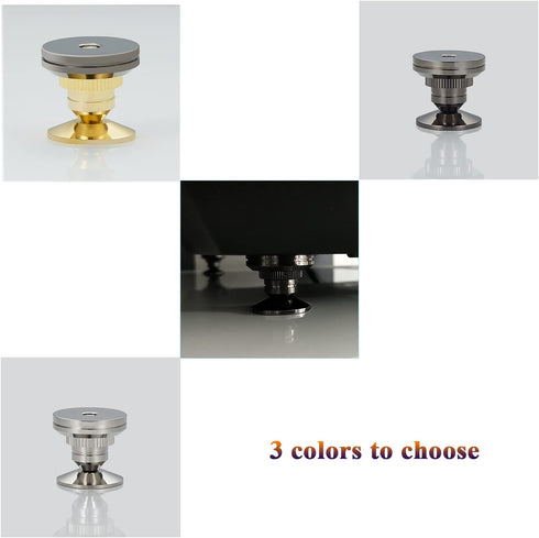 Speaker Spikes Floor Protectors 4pcs - Adjustable Shockproof Isolation Stand Feet for HiFi Amplifier, Subwoofer