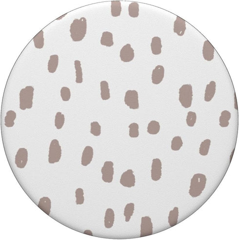 Minimal Neutral Tan White Dalmatian Pattern Boho Aesthetic PopSockets Standard PopGrip