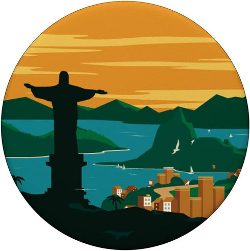 PopSockets Standard PopGrip Rio De Janeiro Brazil Beach Surf Ocean Brazilian Island Bay