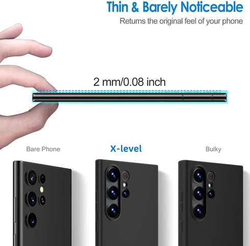 X-level Guardian Series Case for Samsung Galaxy S24 Ultra - Slim Fit, Ultra-Thin, Shockproof TPU Back Cover - Black