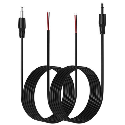 SIOCEN 2-Pack 6FT Replacement 3.5mm Male Jack to Bare Wire Open End TS