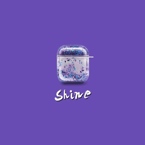 SGVAHY Clear Airpods Case with Keychain - Purple, Soft Silicone, Wireless Charging, Shockproof, Cute Bling Quicksand