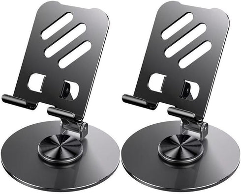 SIORGDMN Cell Phone Stand for Desk,Metal Base,Adjustable,Foldable Cellphone Holder 360 Rotation Smartphone Holder