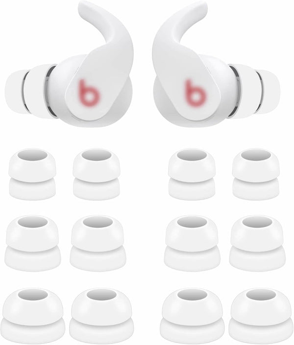 6 Pairs Double Flange Ear Tips - Compatible with Beats Fit Pro, S/M/L Replacement Silicone Wing Eartips