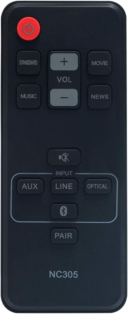 NC305 NC305UH Replacement Remote Control for Sanyo Soundbar FWSB405F, FWSB405FA, FWSB405FS, FWSB405FP