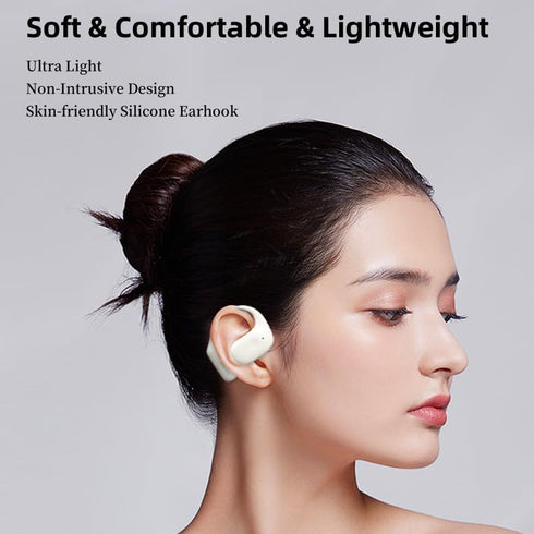 Open Ear Headphones, True Wireless Earbuds with Microphone, Bluetooth 5.3, IPX4 Waterproof, Earhooks for Workouts