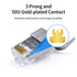 10 Pack Cat7 Cat6A Pass Through Shielded RJ45 Connector Modular Network 50 Gold-Plated Plug for Cat 6, Cat 6A, Cat 7