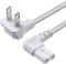 Universal 2 Prong Angled 18 AWG Power Cord - NEMA 1-15P to IEC320 C7 for PS4 PS3 Slim LED HDTV (6 Feet)