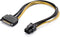 6 Pin to SATA Power Cable Adapter (PCIe to SATA 15 Pin), 20CM/8inch Graphics Video Card Power Cable