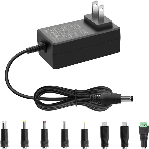 15V 2A DC Power Supply Adapter, 30W AC/DC Charger for Monitor, Wireless Router, Security Audio Video