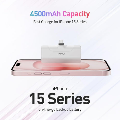 iWALK Portable Charger for iPhone 15, 20W 4500mAh Fast Charging Power Bank Compatible with iPhone 15/15 Plus/Pro/Max