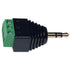3.5mm Stereo TRS Male Plug to AV Screw Audio Balun Terminal, Solder-Free, Quick Screw Connection (4 Pack)