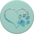 Light Blue Dog Paw Print Heart Love Green Mint PopSockets Standard PopGrip