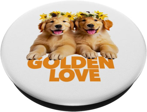 LOVE Golden Retriever Pet Breed Dog Dad Mom Puppy Pal Friend Standard PopGrip by PopSockets