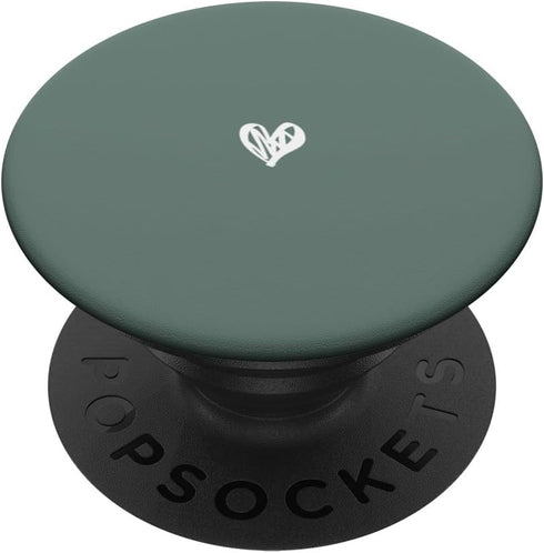 Cute Sage Green Heart Love Minimalist PopSockets Standard PopGrip