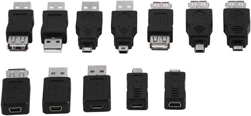Zerone USB OTG Micro Mini USB2.0 Male to Female Adapter, Multiple F/M USB Coupler Connector Set, Pack of 12 Pcs