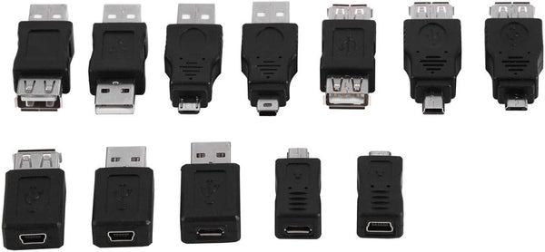 Zerone USB OTG Micro Mini USB2.0 Male to Female Adapter, Multiple F/M USB Coupler Connector Set, Pack of 12 Pcs
