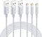 MFi Certified Lightning Cable 3-Pack - 3FT iPhone Charger for iPhone 14, 13, 12, SE, 11, Xs Max, iPad Pro - White
