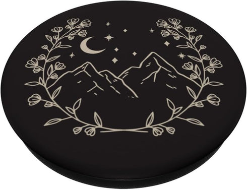 Cream Boho Floral Moon PopSockets Adhesive Grip