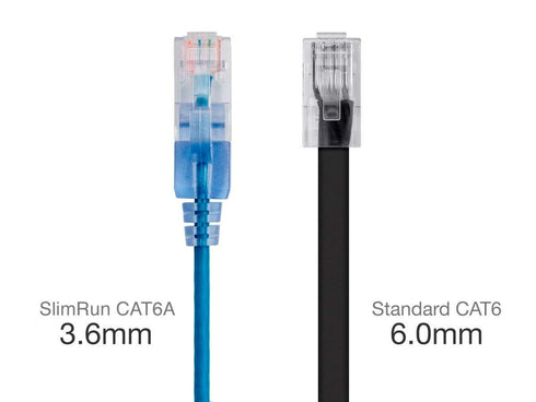 Cat6A 10-Pack, RJ45, 550Mhz, 10G, 30AWG, 0.5 Monoprice Ethernet Patch Cable - Snagless UTP, Pure Bare Copper Wire