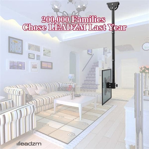 Generic Mount,360 (-15/+5), 32-55 Inch 75x75 200x200mm, Commercial Ceiling TV Swivel & Tilt Height Adjustable