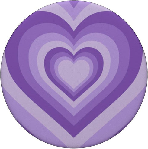 Purple Love Heart Groovy Coffee Latte Pattern Women Phone PopSockets Standard PopGrip