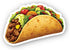 2 (Pieces) 3" and 5" Savory Beef Taco, Waterproof Vinyl Decals for