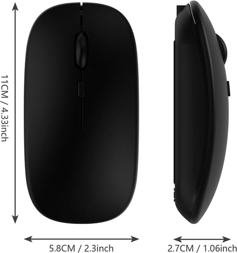 Wireless Bluetooth Mouse for iPad, iPhone, MacBook, Android, Dual-Mode Rechargeable Mice for Windows Laptop PC