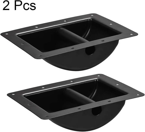 uxcell Recessed Speaker Handle Grasp Holder Pocket Style Replacement Speaker Cabinet Box Handles Metal Black 2pcs