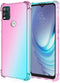 Motorola Moto G Stylus 5G (2021) Cellular Phone Case, Pink/Teal Shockproof TPU Soft Silicone Cover