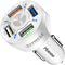 4 Ports USB Car Charger Adapter, Fast QC3.0 Quick Phone Charger with LED Light, Compatible with iPhone and Galaxy