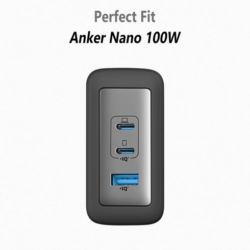 Geiomoo 100W Soft Silicone Case for Anker Nano Charger, Flexible Scratch Resistant Cover (Black)