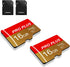 2 Pack Micro SD Card 16GB with SD Adapter, High Speed Memory Card Up to 80Mb/s UHS-I Class 10 for Tablet/Mobile