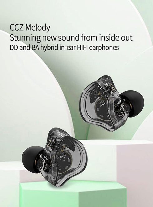 Keephifi Melody Ear Earbuds Wired with HD Microphone, In Ear Monitor Headphones for Running and Conferencing