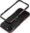 HENGHUI Aluminum Bumpers Bumper Case for iPhone 13, Shock Absorbent Slim Cool Design, Black+Red Metal Frame Cover