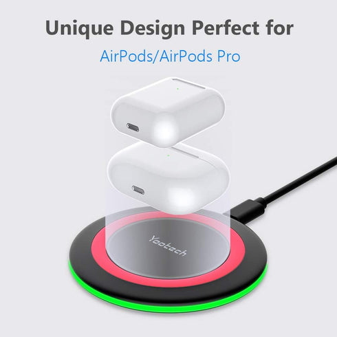 Yootech Wireless Charger, 10W Max Fast Wireless Charging Pad Compatible with iPhone 15/15 Plus/15 Pro Max/14/13/SE