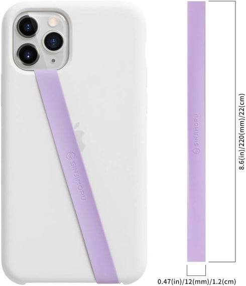 Sinjimoru Silicone Stretching Strap as Phone Grip Holder, Slim Grip Tape for iPhone Case, Secure Phone Strap Lavender