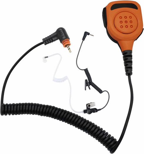 Two Way Radio Shoulder Mic Remote Speaker Microphone with 3.5mm Earpiece for Motorola Walkie Talkie (Orange)