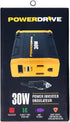 PowerDrive PWD30 30 Watt Power Inverter, Car Plug Adapter 12V DC to 110V AC Slim Converter