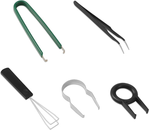 Set of 5pcs Keyboard Cleaning Tools, Keycap Remover, Key Switch Puller Kit with Keycap Tweezers for Mechanical Keyboards