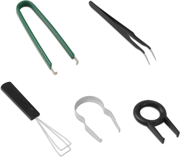 Set of 5pcs Keyboard Cleaning Tools, Keycap Remover, Key Switch Puller Kit with Keycap Tweezers for Mechanical Keyboards