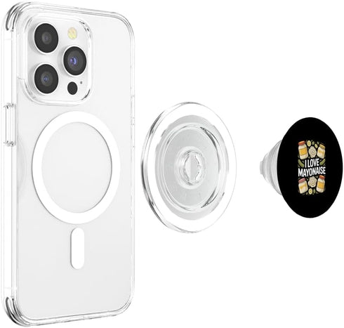 Mayonnaise Enthusiasts Condiment Lovers I Love Mayonnaise Funny Foodie Delight PopSockets PopGrip for MagSafe
