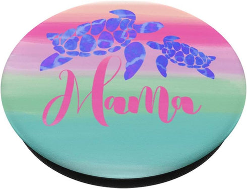 Mama Sea Turtle Mother's Day Gift Watercolor Sea Animals PopSockets Swappable PopGrip