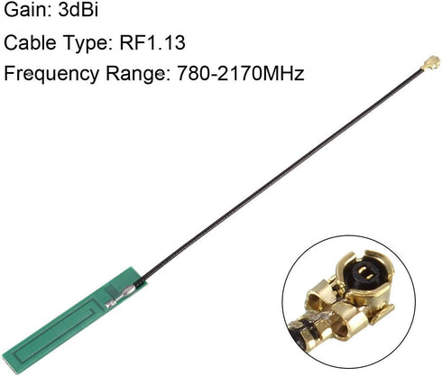 uxcell PCB GSM Built-in Antenna 3G 3dBi 780-2170MHz Female Connector with 95mm RF1.13 Cable, 5Pcs