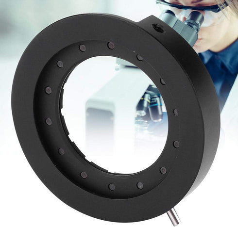 Iris Diaphragm, Microscope Iris Adapter Aperture Adjustable Lens Optical Diaphragm for Microscope (SK25 with Base)