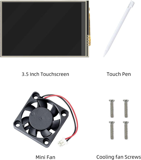 CUQI 3.5 Inch 5, 480 320 60 3/4/5 Touchscreen for Raspberry Pi x Pixel FPS Mini Monitor with Stylus and Mini Fan